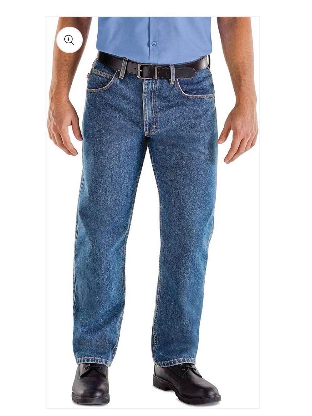 Red Kap mens Relaxed Fit Jeans, Stonewash ,NewNoTag,33/37